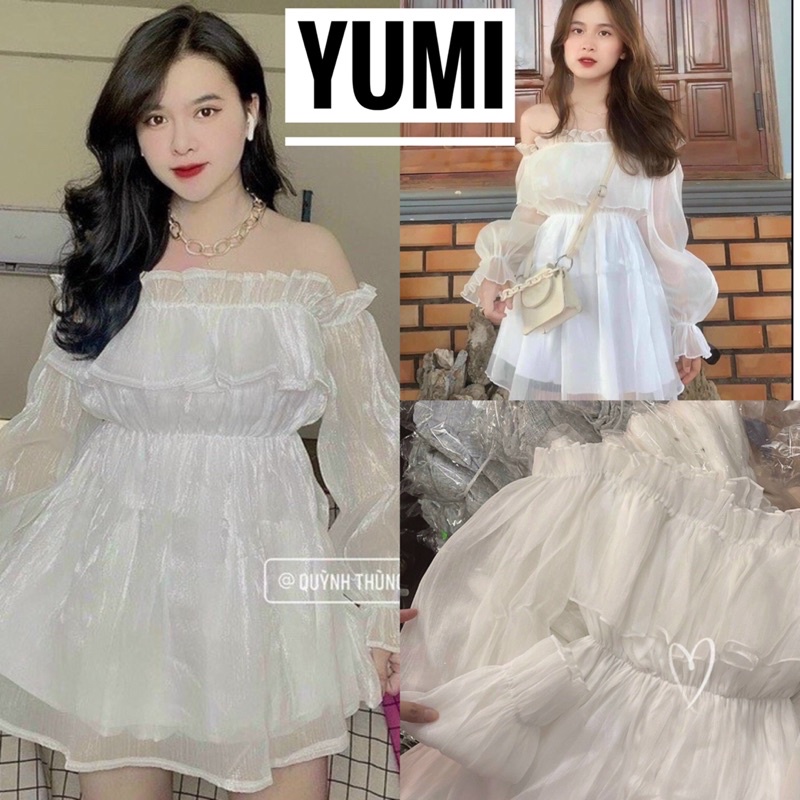 Áo trễ vai bèo nhún ngực yumi bán sỉ áo trễ vai tay bồng