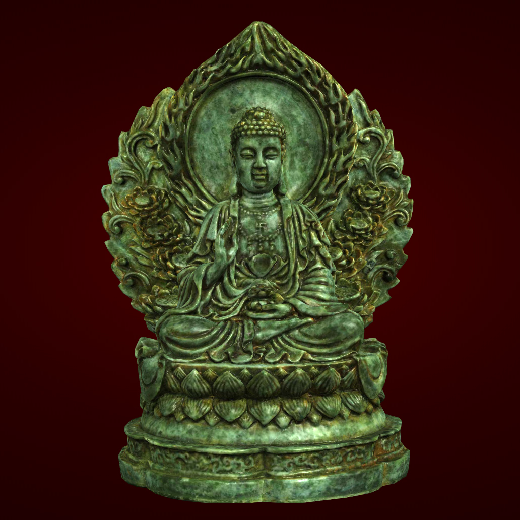 Tượng Phật Thích Ca Mâu Ni - PH 071(xanh vân đá)