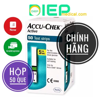 ✅ ACCU CHEK ACTIVE 50 QUE - Que thử đường huyết chính hãng Accu-chek Active