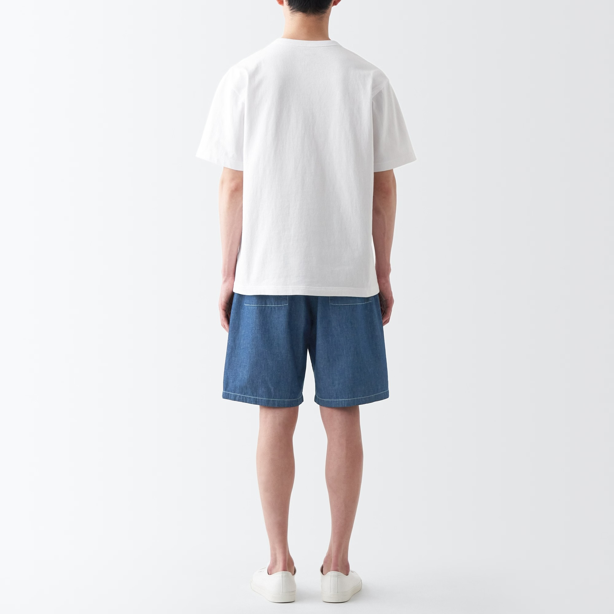 MUJI Quần Short Vải Chambray