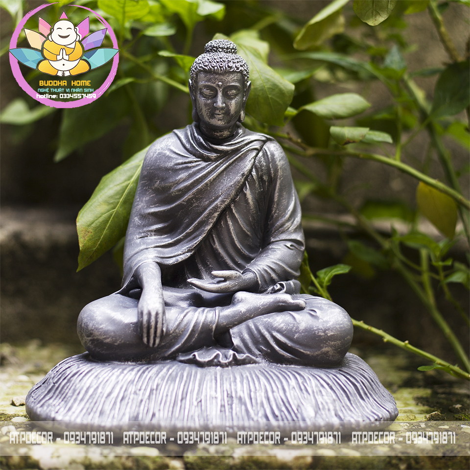 Tượng đá xám Bổn Sư Thích Ca 21 cm