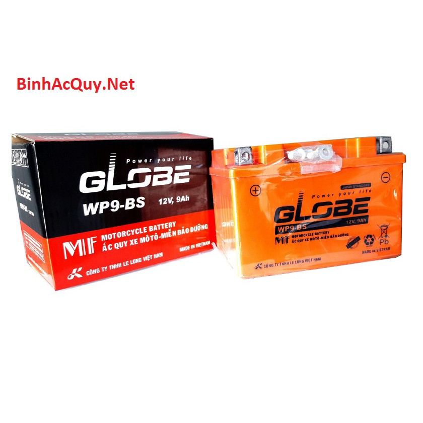 ẮC QUY XE MÁY WP9-BS (12V - 9Ah) - GLOBE