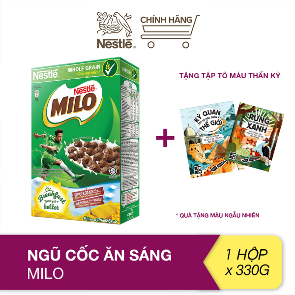 [Tặng tập tô màu thần kỳ] Ngũ cốc ăn sáng Milo (hộp 330g)