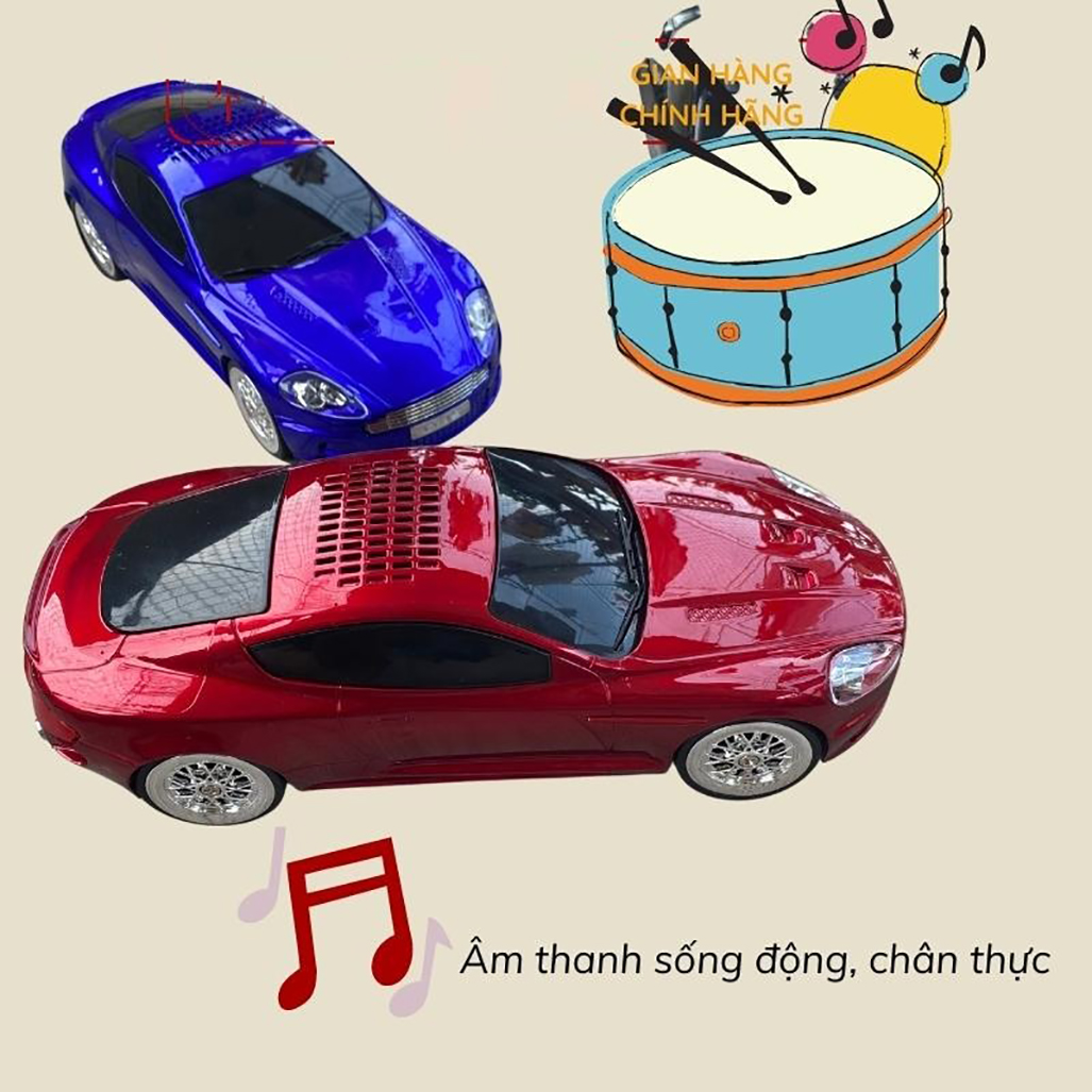 Loa Bluetooth Mini Hình Ô Tô WS-593 Nghe Nhạc Cực Hay, Âm Bass Mạnh Mẽ, Tạo Không Gian Rung Đập, Dồn Dập Với Loa 5W Tích Hợp, Đèn Led Nháy Đẹp Mắt, Hỗ Trợ Thẻ Nhớ, USB, FM. Mẫu Hot Hiện Nay.