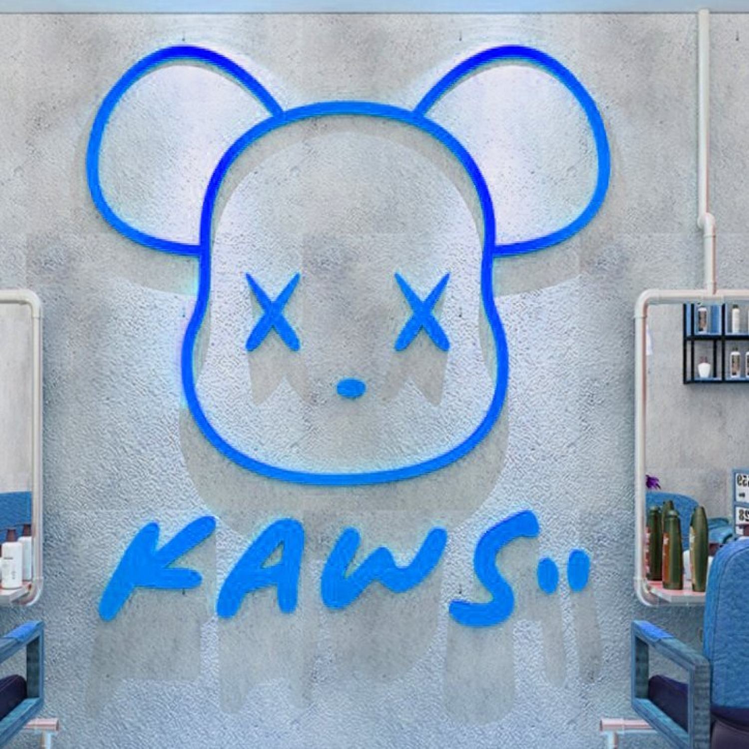 Đầu Gấu KAWS Dán Tường dễ thương