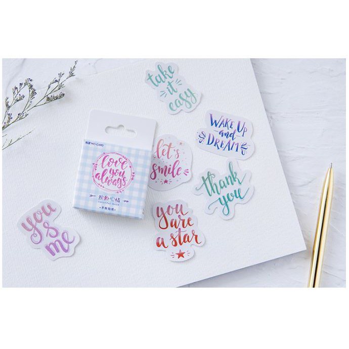 Bộ 46 Sticker Hàn Quốc Chữ Viết dán trang trí E03