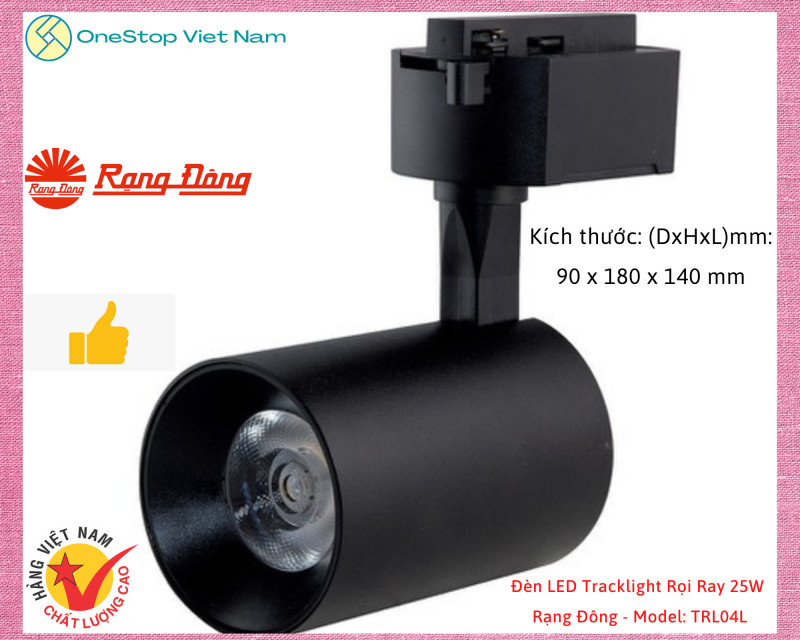 Đèn LED Tracklight Rọi Ray chiếu sáng CHÍNH HÃNG Rạng Đông 25W - Model: TRL04L