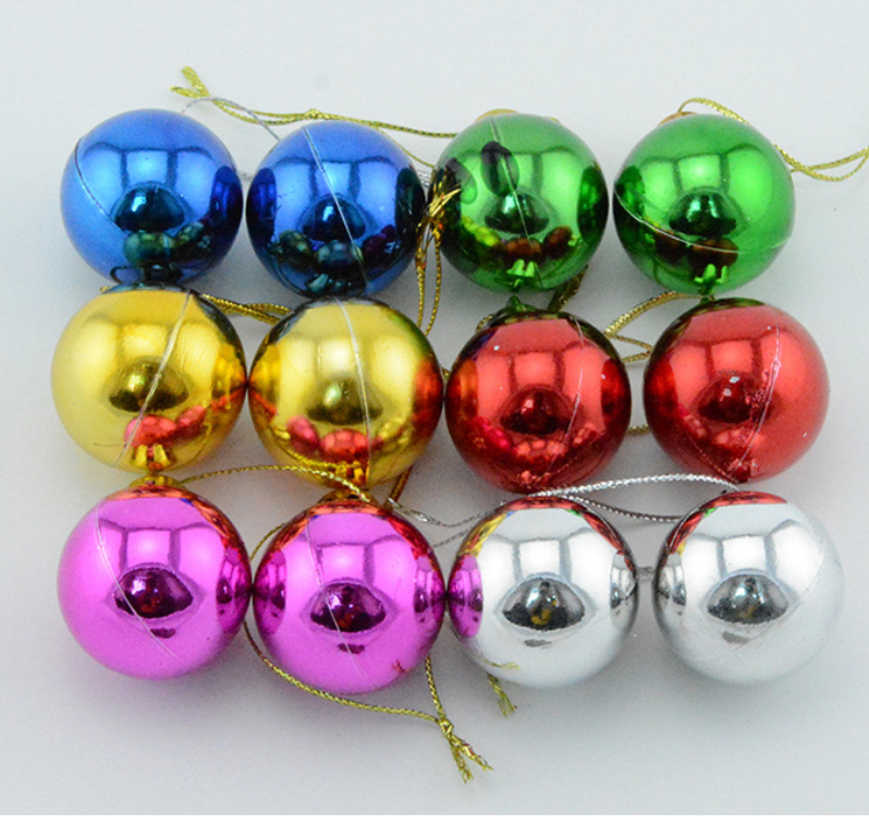 12 trái châu trang trí noel 3cm MẪU E9
