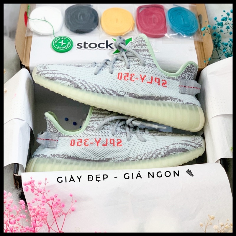 (Shop Giày Đẹp Giá Ngon) Giày Sneaker yz  350 v2 Blue Tint  + full box
