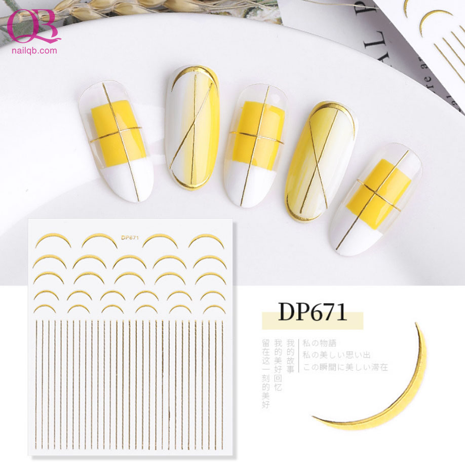 [HCM]Nail sticker 3D gold mặt trăng ngôi sao mã DP