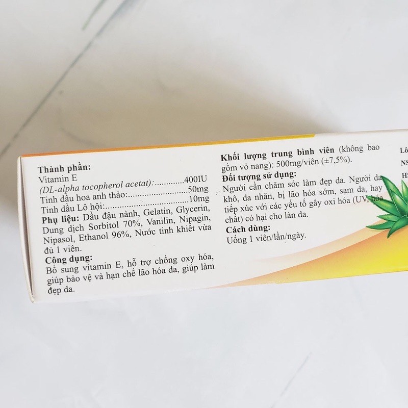 [HCM]Viên uống  E-Natre 400IU bổ sung Vitamin E