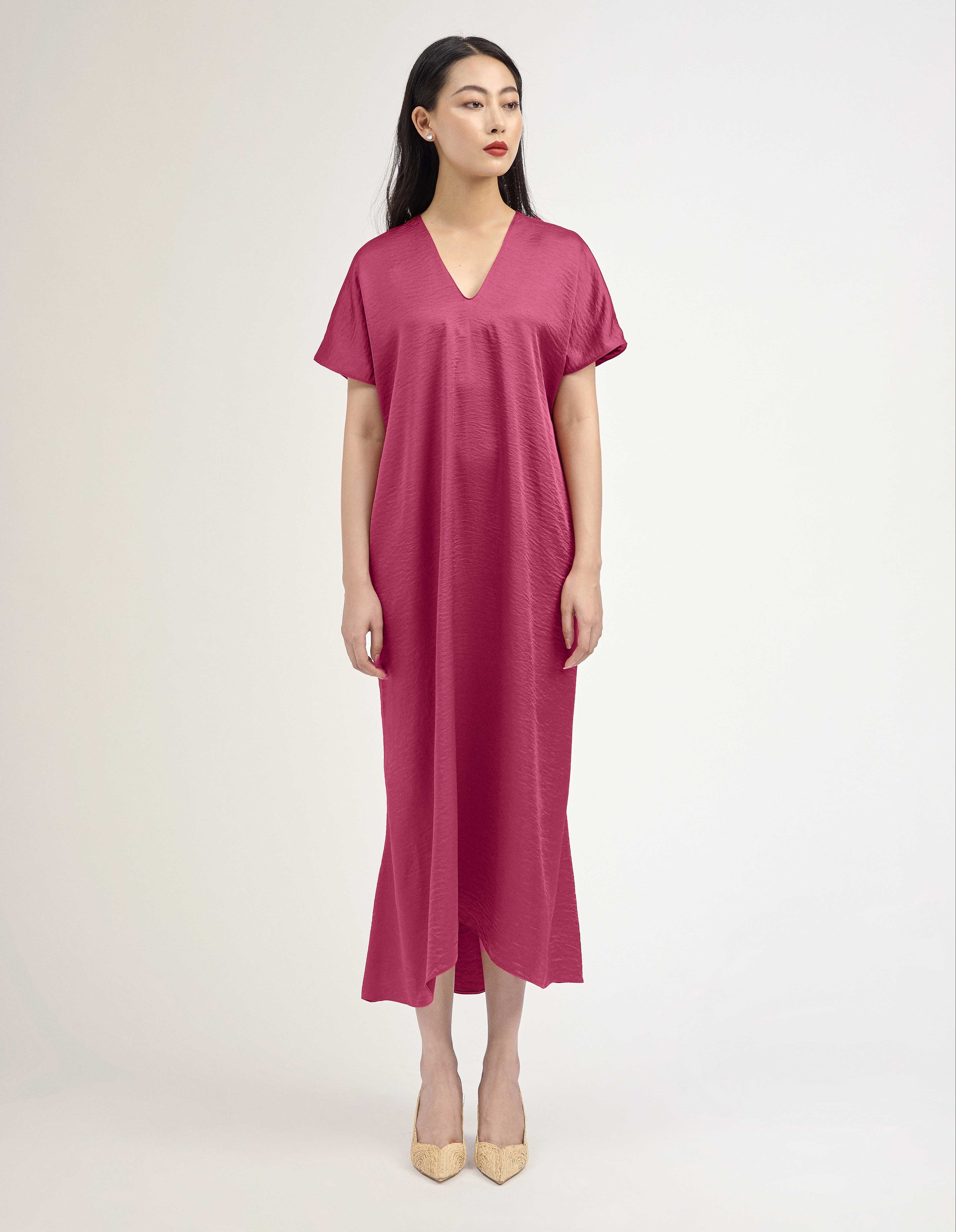 Đầm lụa dáng đuôi cá cổ tim Mauve Mermaid dress