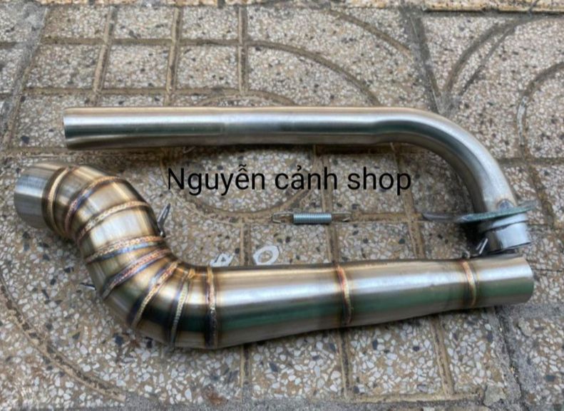 cổ pô xe wave nhỏ 2 khúc gắn lon