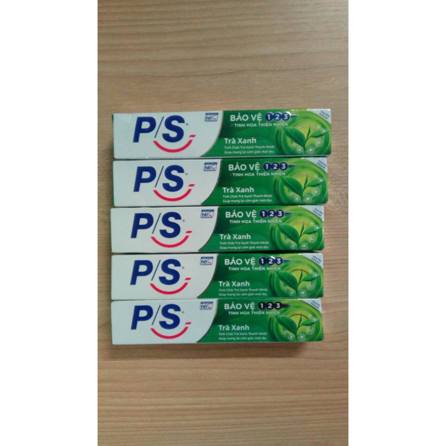 Combo 5 tuýp kem đánh răng P.S trà xanh 30g