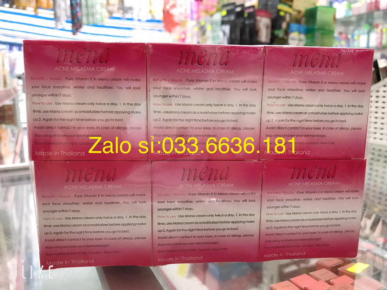 Sỉ lố 12 hủ kem MENA Thái Lan 3g