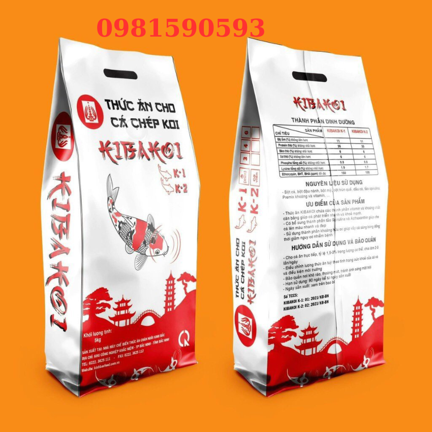 Cám cá koi Kibakoi 2 trong 1 - cho cá Koi - tăng size mạnh, lên màu chuẩn