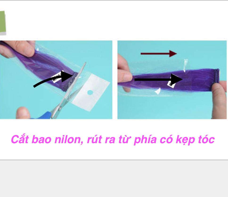 Combo 2 tép line tóc màu tím than tuyệt đẹp
