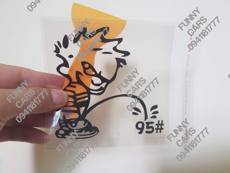 Tem dán nắp bình xăng ô tô 95