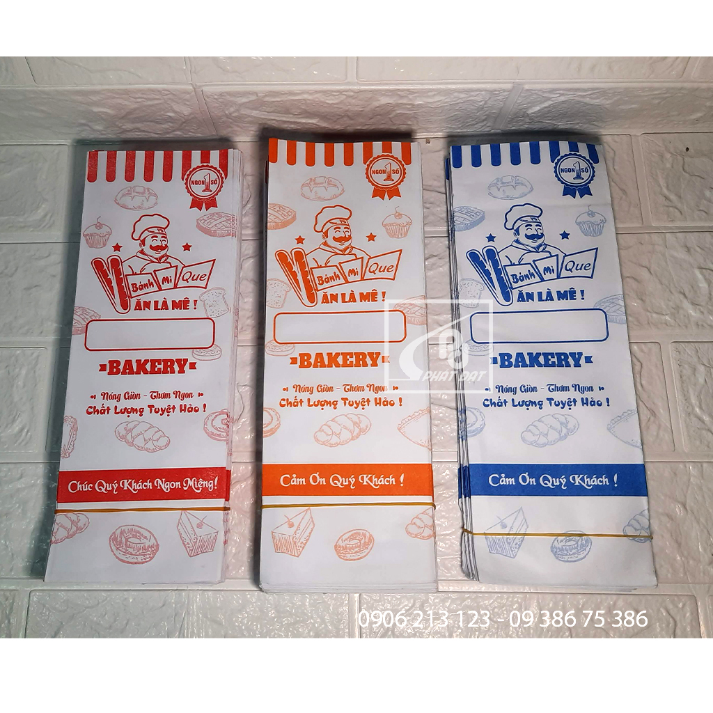Túi giấy bánh mì que ( banhmique ) in sẵn 100 cái