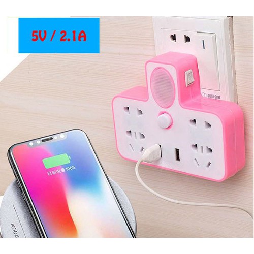 Ổ cắm điện đa năng có đèn ngủ và cổng sạc usb