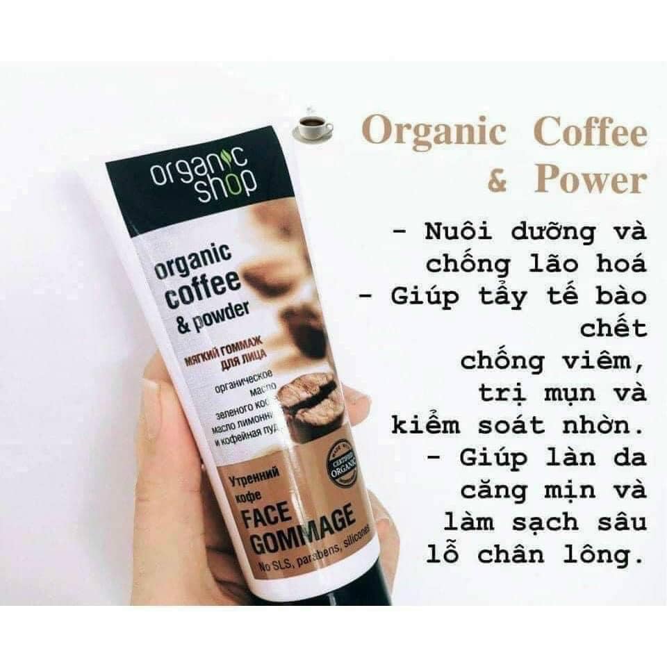 Tẩy Da Chết Cafe Mặt Organic