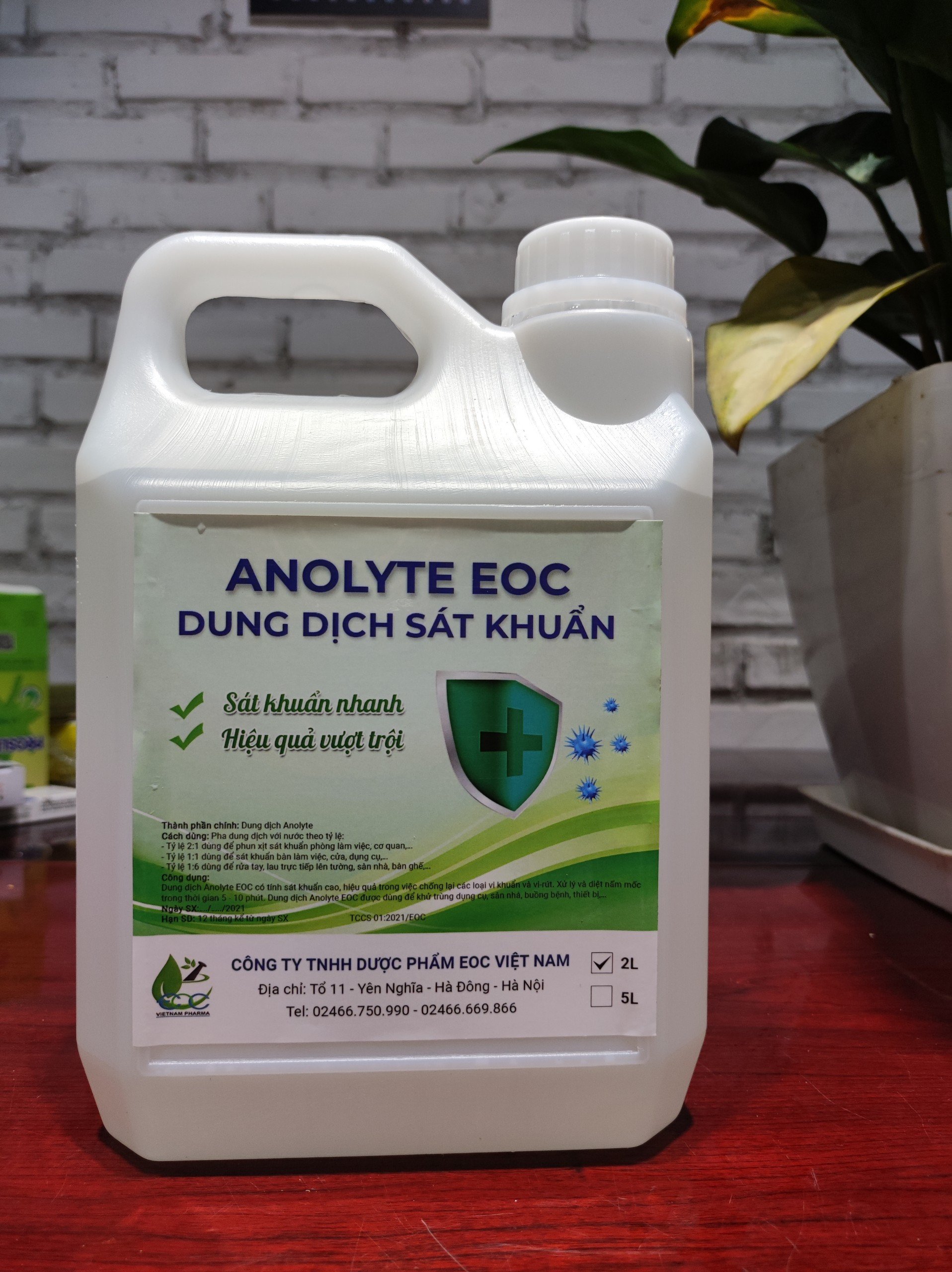 Dung dịch s&aacute;t khuẩn ANOLYTE EOC can 2 l&iacute;t (nước A)