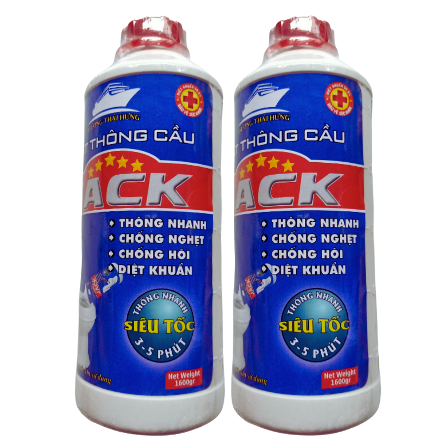Hóa Chất Thông Cống Siêu Mạnh (Chai 1,6kg)(Thương Hiệu JACK) Xử lý tắt nghẽn 3-5 phút (cần đọc kĩ hướng dẫn trước khi sử dụng)