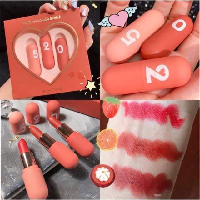 Set son sáp 520 - Quà Valentine Siêu Xịn
