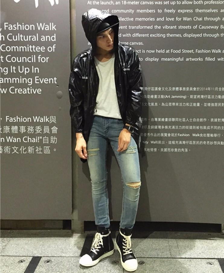 Quần Jean côn skinny rách nam