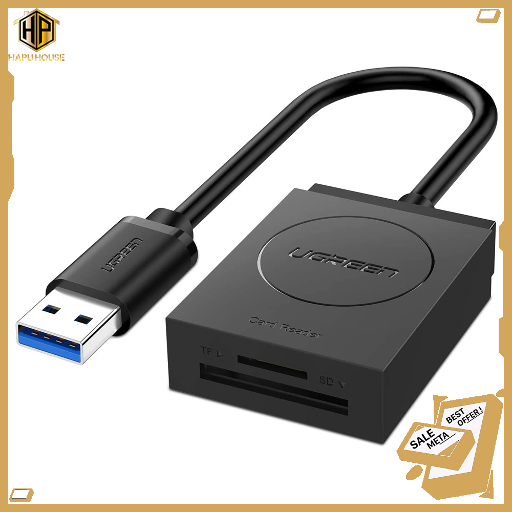 Đầu đọc thẻ usb 3.0 hỗ trợ sd/tf ugreen 20250 - hapuhouse