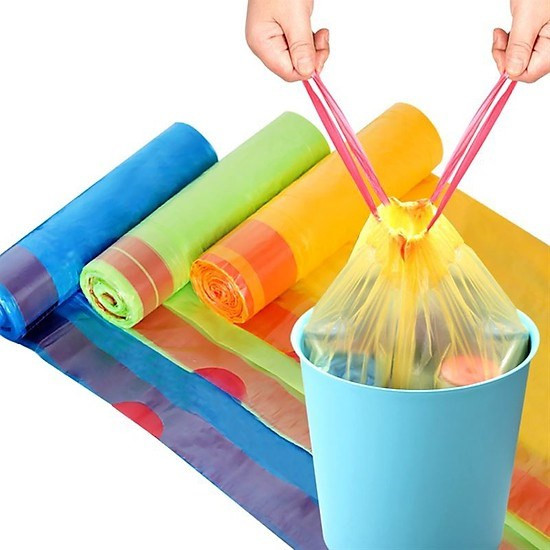 Combo 5 cuộn túi đựng rác có dây rút