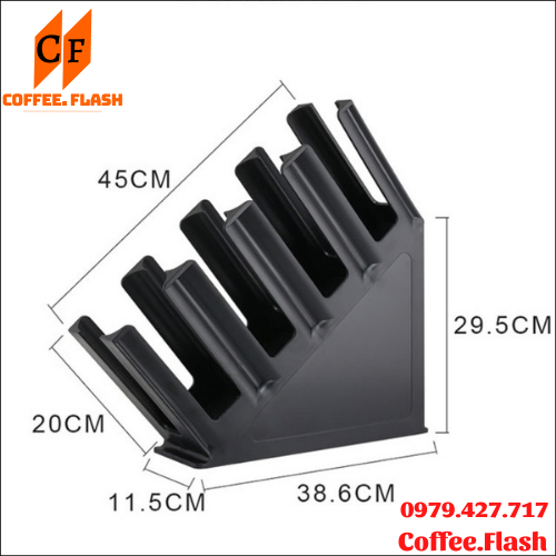 Kệ để ly cafe và ly trà sữa 4 ngăn