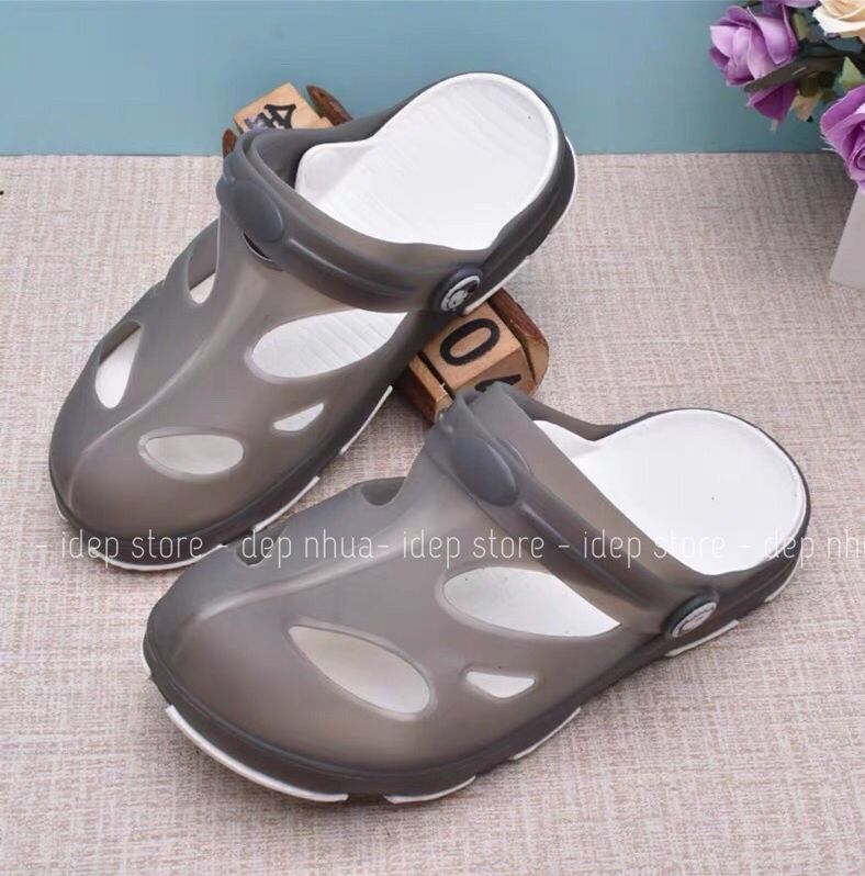 Dép Xăng đan Bít mũi nhựa dẻo trong suốt chống trượt thóang khí đi mưa đi biển cho Nữ GL021