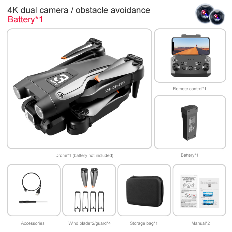 TongJia máy bay điều khiển từ xa giá rẻ máy bay phản lực điều khiển tu xa máy bay không người lái Flycam wifi Z908, camera HD 4K Máy Ảnh Góc Rộng Độ Nét Cao Chế Độ Giữ Chiều Cao Máy Bay Bốn Trục Cao Gấp Gọn Máy