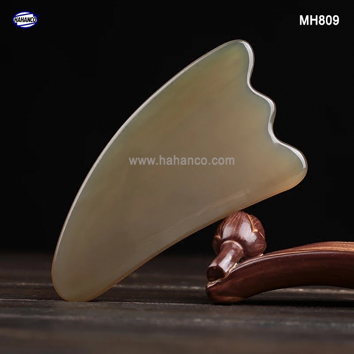 Dụng cụ Mát xa Cạo gió bằng sừng dày đẹp - làm mịn da mặt và toàn thân giúp lưu thông khí huyết (MH808) - HAHANCO