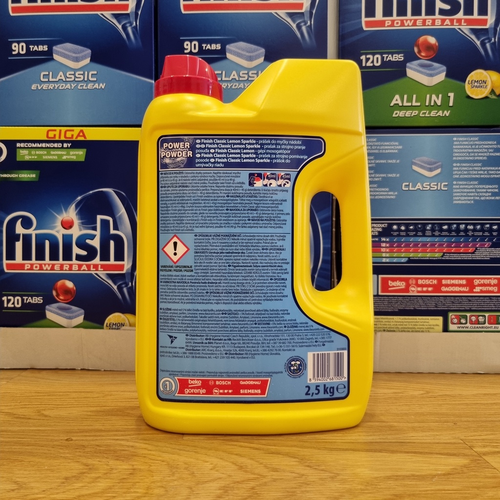 Bột rửa bát Finish 2.5kg nhập khẩu chính hãng