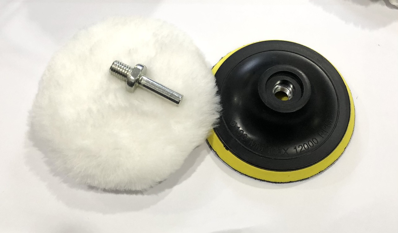 Bộ đế gắn phớt 5 inches và 1 lông cừu đánh bóng 5 inches đánh bóng ô tô