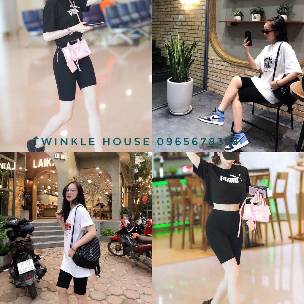 Quần legging dáng đùi thái form ôm co giãn nâng mông