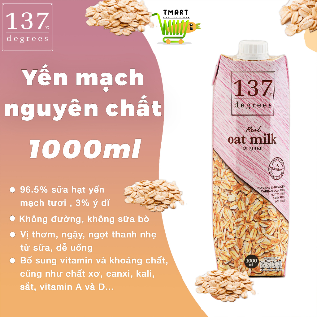 Sữa Hạt Nguyên Chất 137 Degrees - Hộp 1000ML