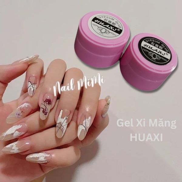 Gel Xi Măng Huaxi Trắng Đen Trang Trí Móng