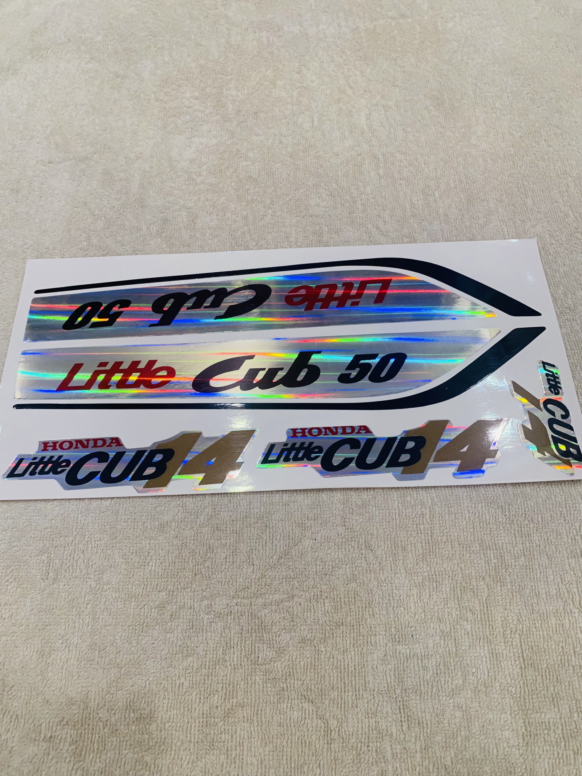 Bộ tem decal dán xe máy honda cub litte 50 đen zin thái siêu đẹp
