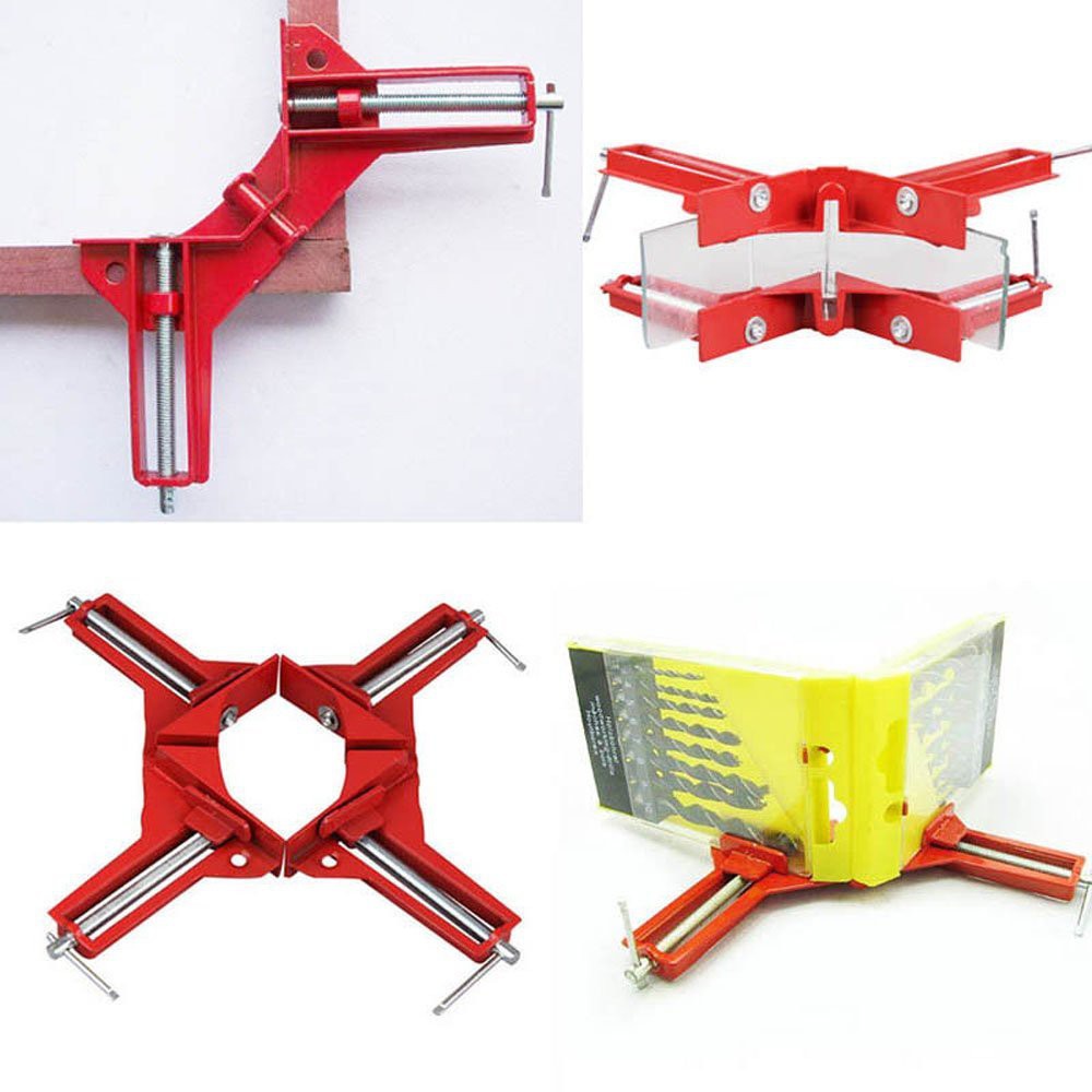 Bộ 4 chiếc Ê tô mini kẹp góc vuông, kẹp góc hàn, lắp đặt bể cá, điêu khắc... eto kẹp vuông tiện dụng, màu đỏ