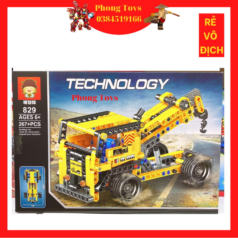 Có sẵn Giá hủy diệt Lắp ráp xếp hình Lego City 828 829 XE CẨU HẠNG NẶNG VÀ