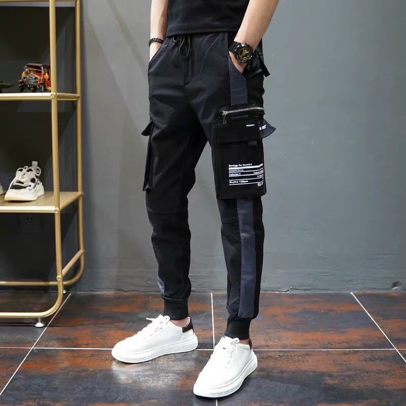 Quần jogger korea kaki mềm dây kéo chân tp090