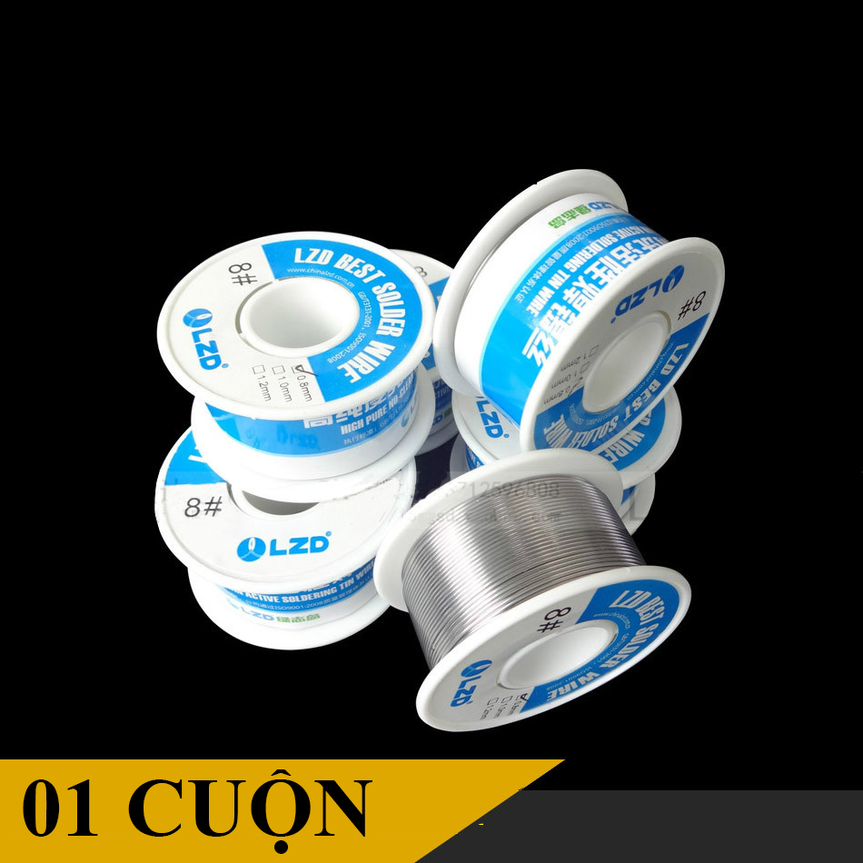 Cuộn dây thiếc hàn tinh khiết 60gram - 0,8mm (Sn 60%; Pb 40%), dây hàn lõi Rosin - Hàng chuẩn