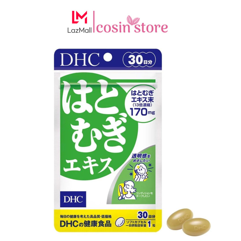 Viên uống trắng da DHC Adlay Extract gói 30 viên 30 ngày dùng - Hỗ trợ sáng da - Cosin Store cao cấp