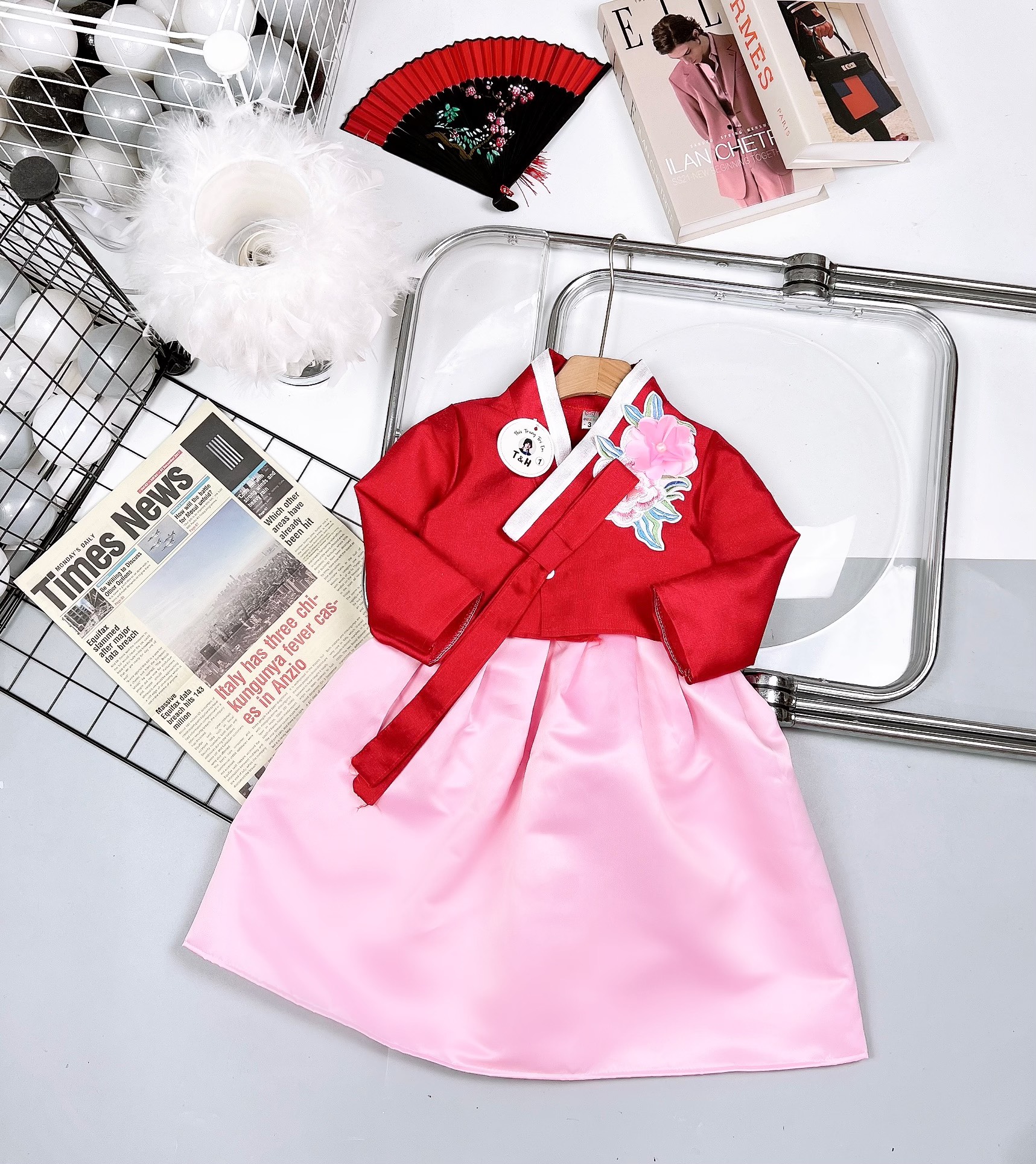 Đầm hanbok cho bé gái gồm cài tóc ( 2 - 6 tuổi)