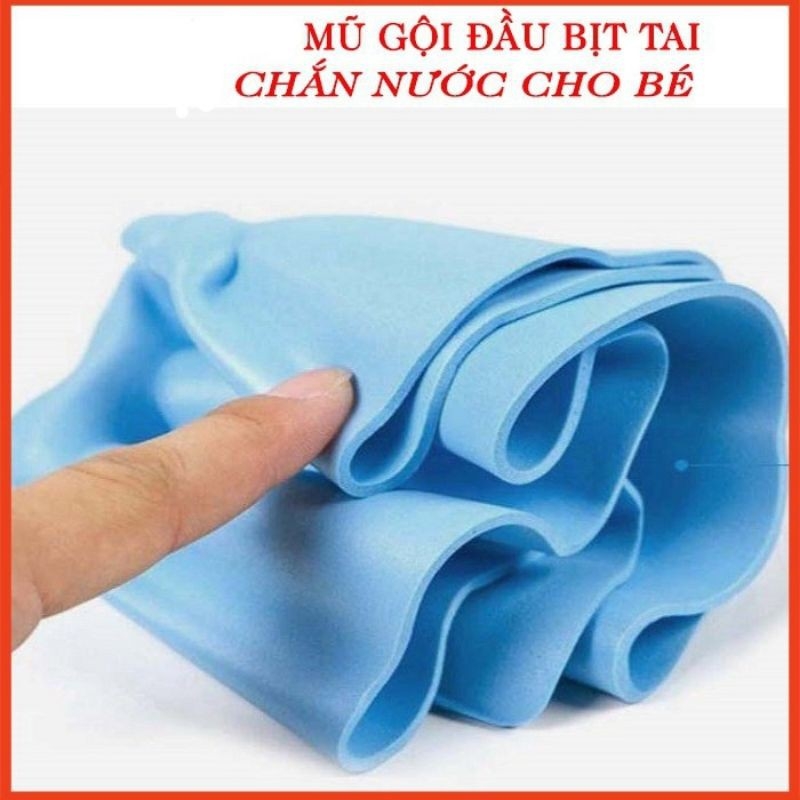 Mũ chắn nước, bịt tai cho bé gội đầu, cắt tóc