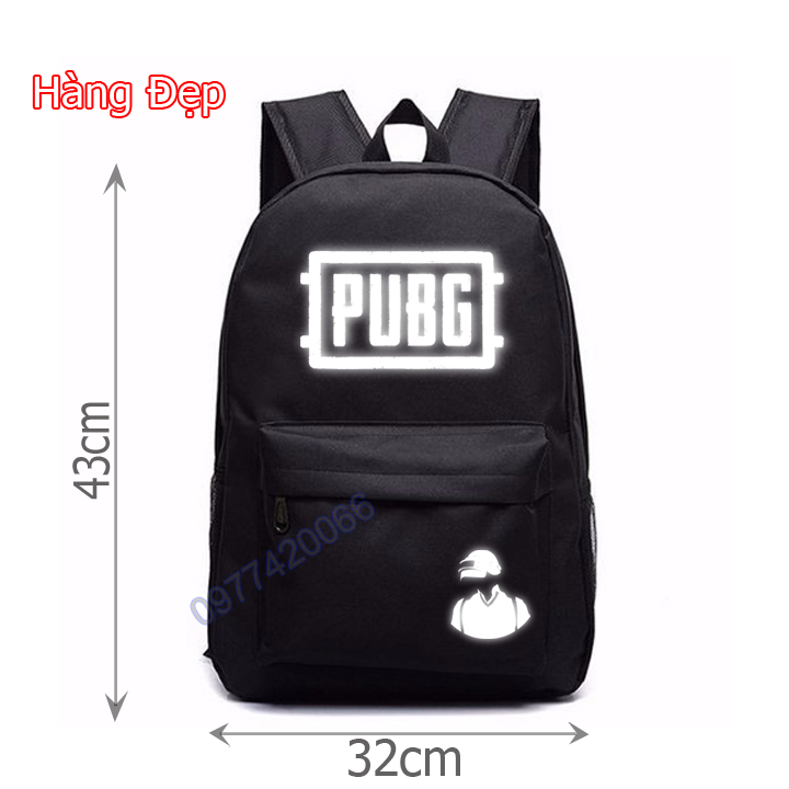 cặp PUBG, balo game PUBG, balo phản quang PUBG, loại đẹp may 3 lớp