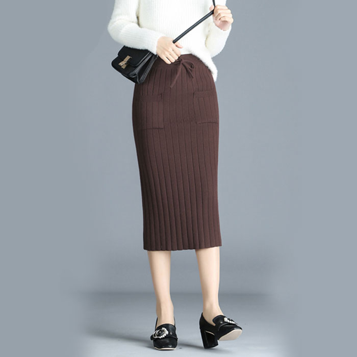 Chân váy Len Công Sở Dài Có Túi